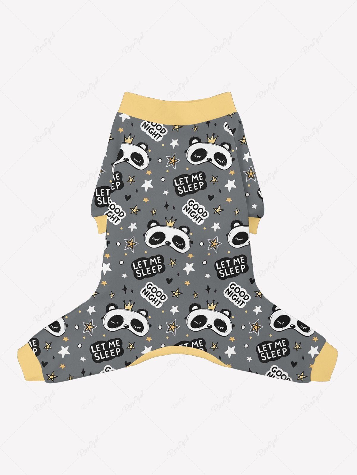 Cute Panda Crown Letter Heart Star Print Pajama Pants Dog And Owner Matching Outfits