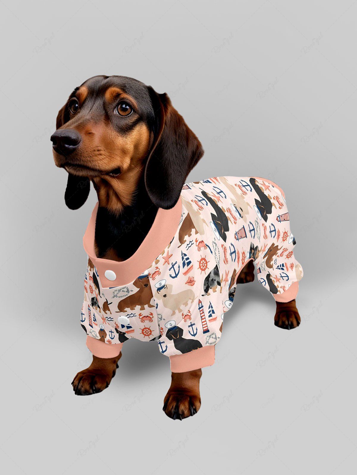 Sun Crab Anchor Print Pajama Pants Dog And Owner Matching Outfits