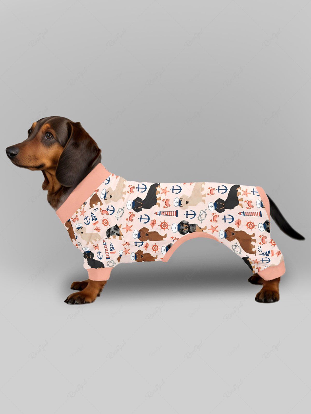 Sun Crab Anchor Print Pajama Pants Dog And Owner Matching Outfits