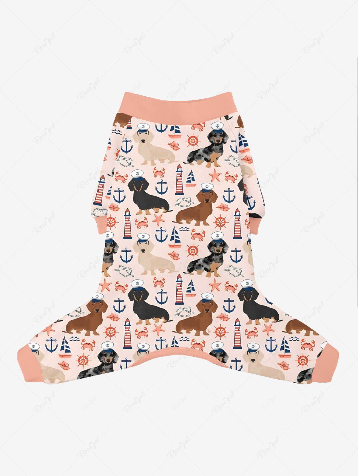 Sun Crab Anchor Print Pajama Pants Dog And Owner Matching Outfits