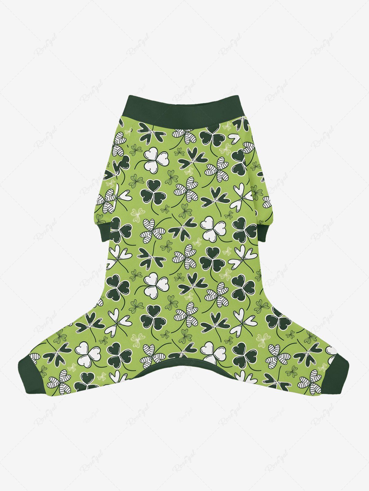 Pyjama imprimé feuilles pour chien et propriétaire, tenues assorties pour la Saint-Patrick