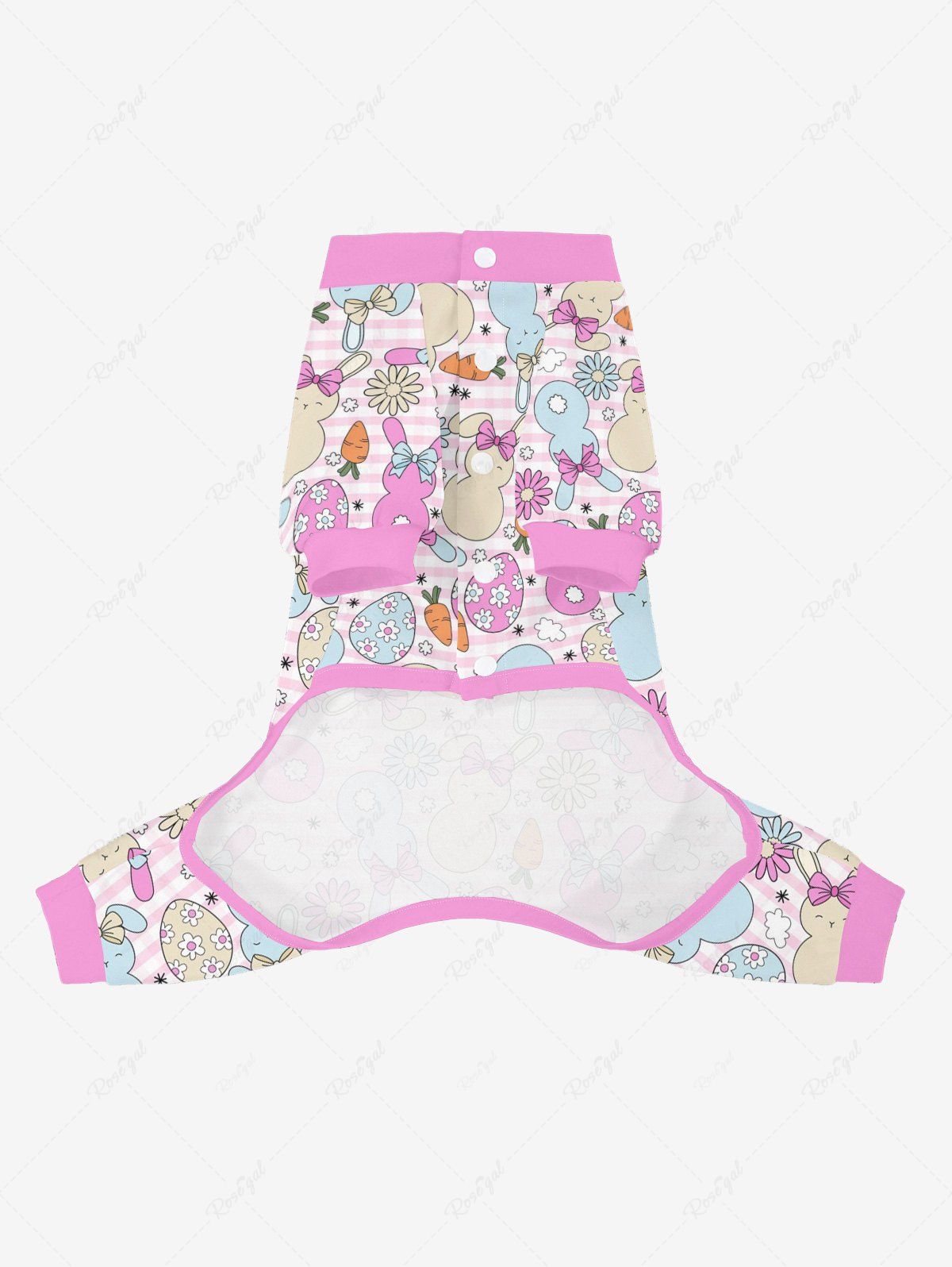 Easter Egg Rabbit Carrot Flower Printed Pajama and Pants Dog and Owner Matching Outfits
