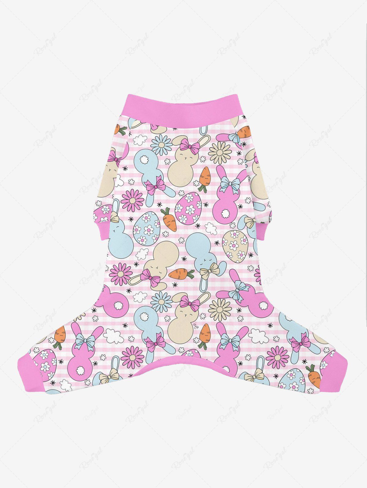 Easter Egg Rabbit Carrot Flower Printed Pajama and Pants Dog and Owner Matching Outfits