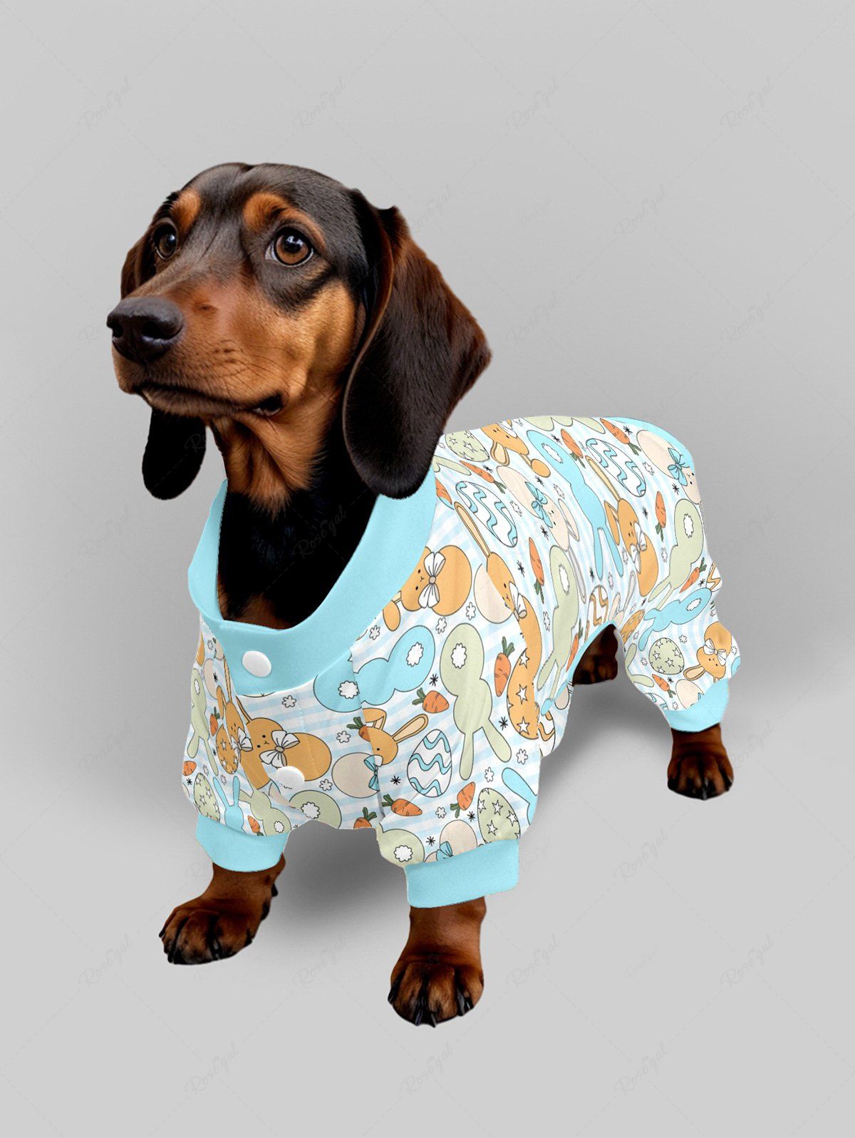 Waves Bunny Carrot Easter Egg Print Tankini Pajama Dog And Owner Matching Outfits