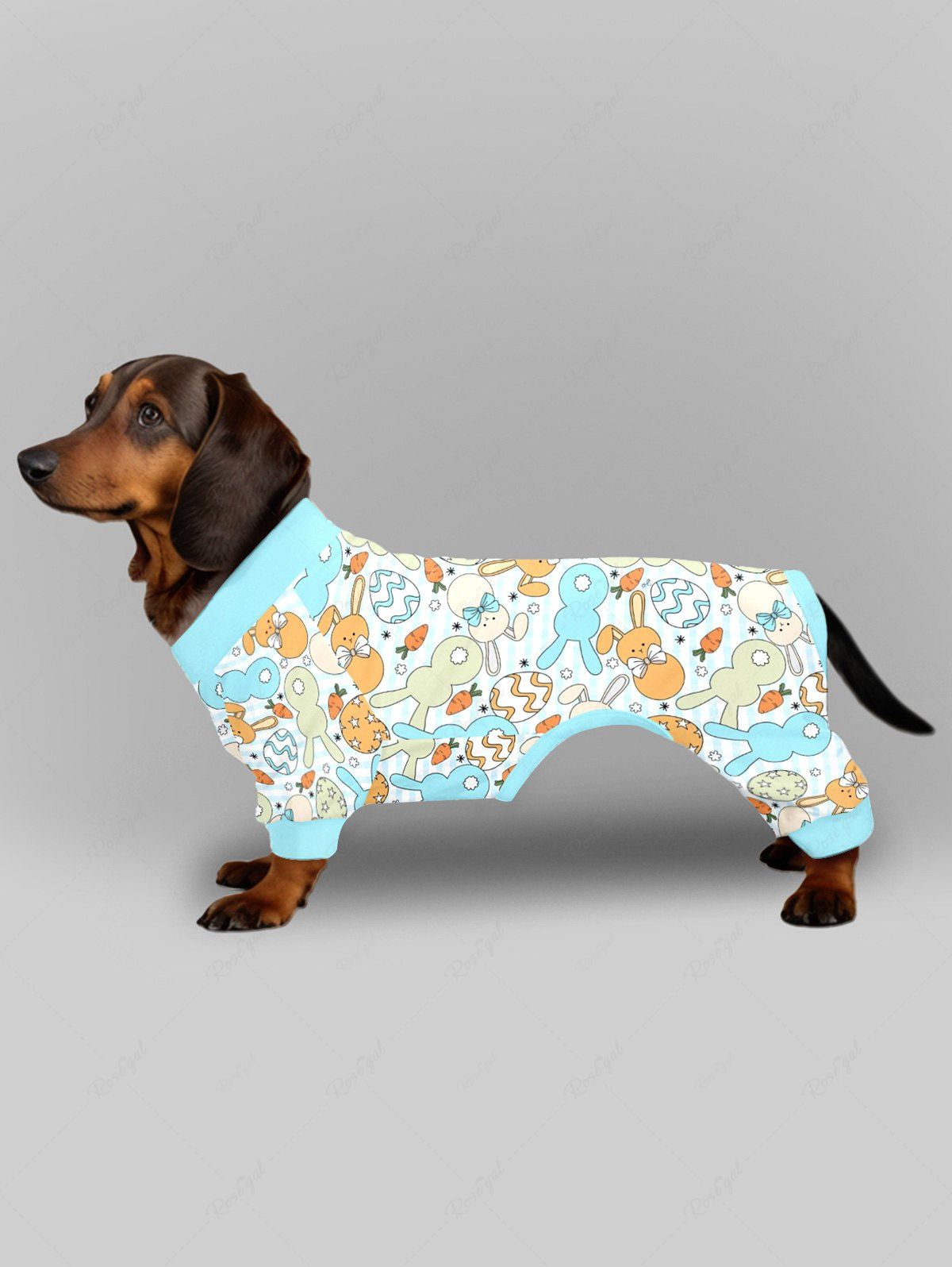 Waves Bunny Carrot Easter Egg Print Tankini Pajama Dog And Owner Matching Outfits