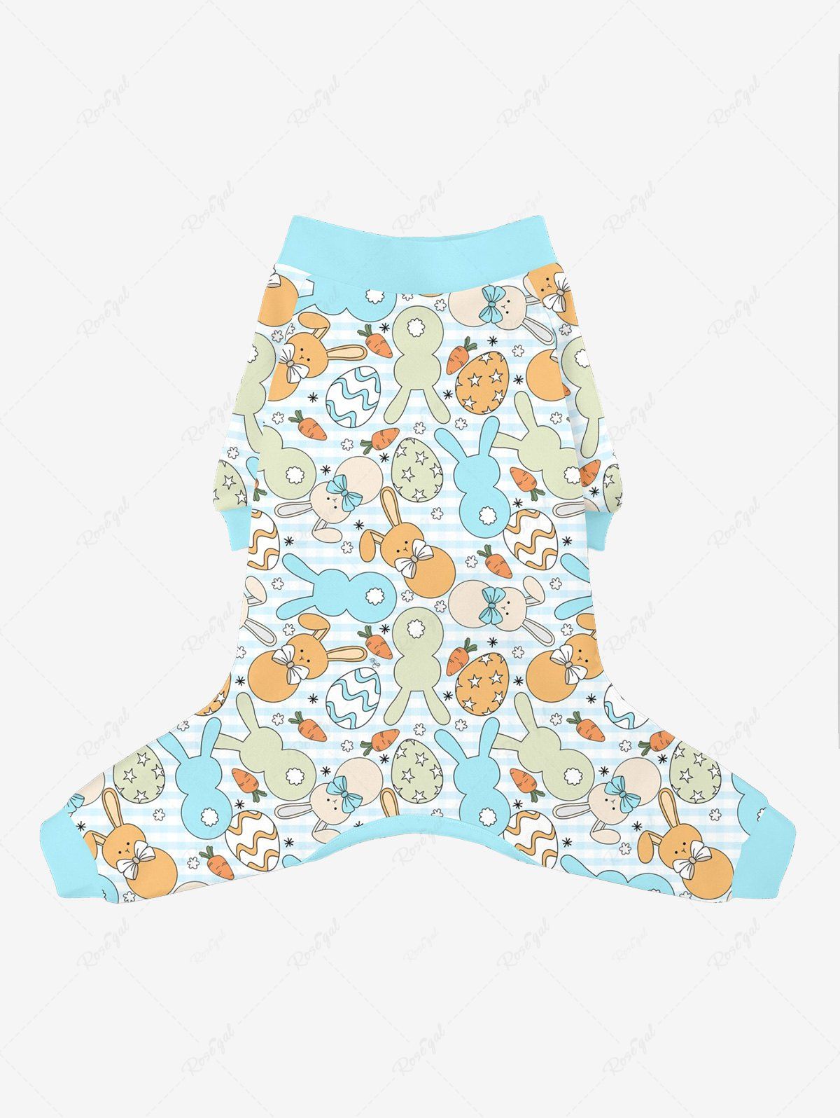Waves Bunny Carrot Easter Egg Print Tankini Pajama Dog And Owner Matching Outfits