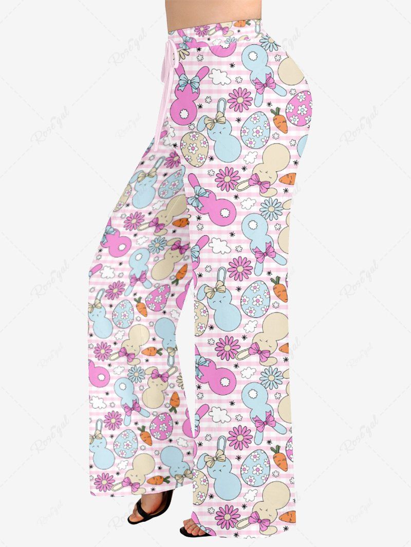 Easter Egg Rabbit Carrot Flower Printed Pajama and Pants Dog and Owner Matching Outfits