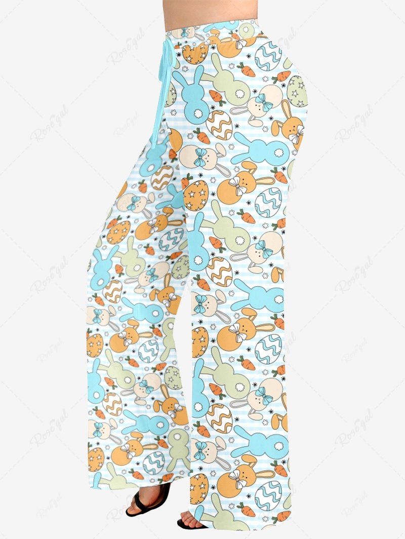 Pyjama et pantalon imprimés lapin et carotte de Pâques pour chien et propriétaire