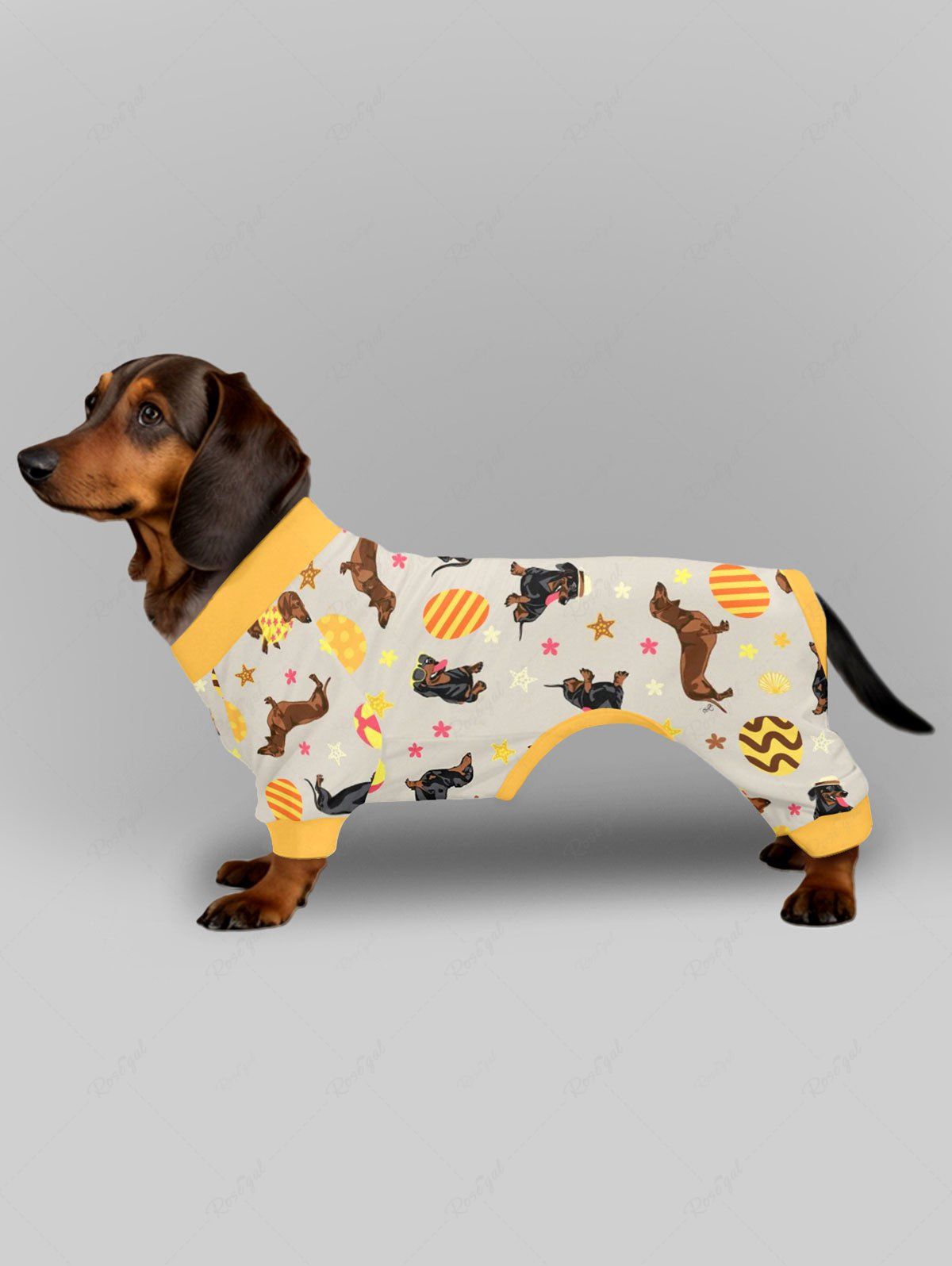Pyjama et pantalon imprimés étoiles et fleurs pour chiens et œufs de Pâques Tenues assorties pour chien et propriétaire