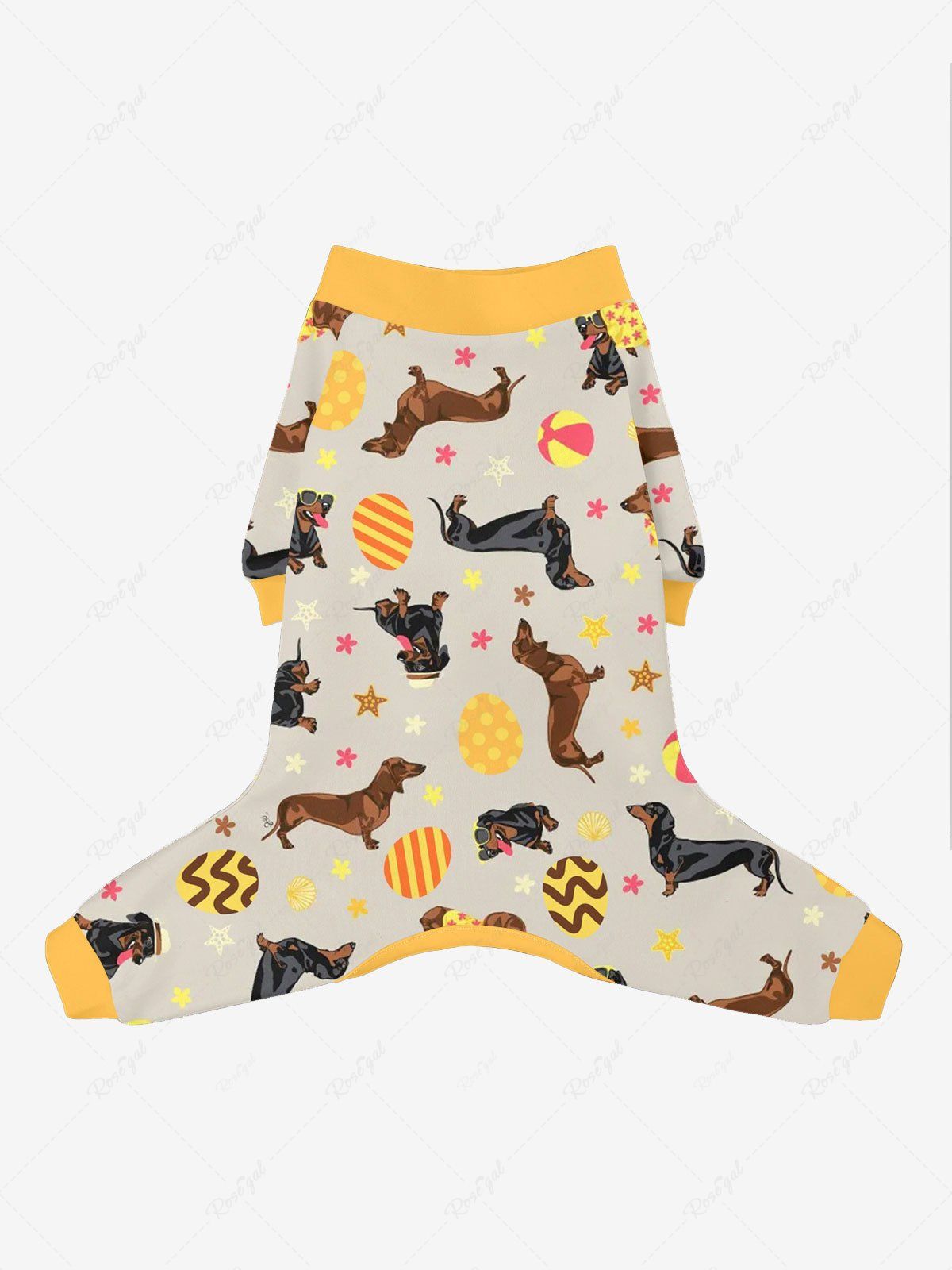 Pyjama et pantalon imprimés étoiles et fleurs pour chiens et œufs de Pâques Tenues assorties pour chien et propriétaire