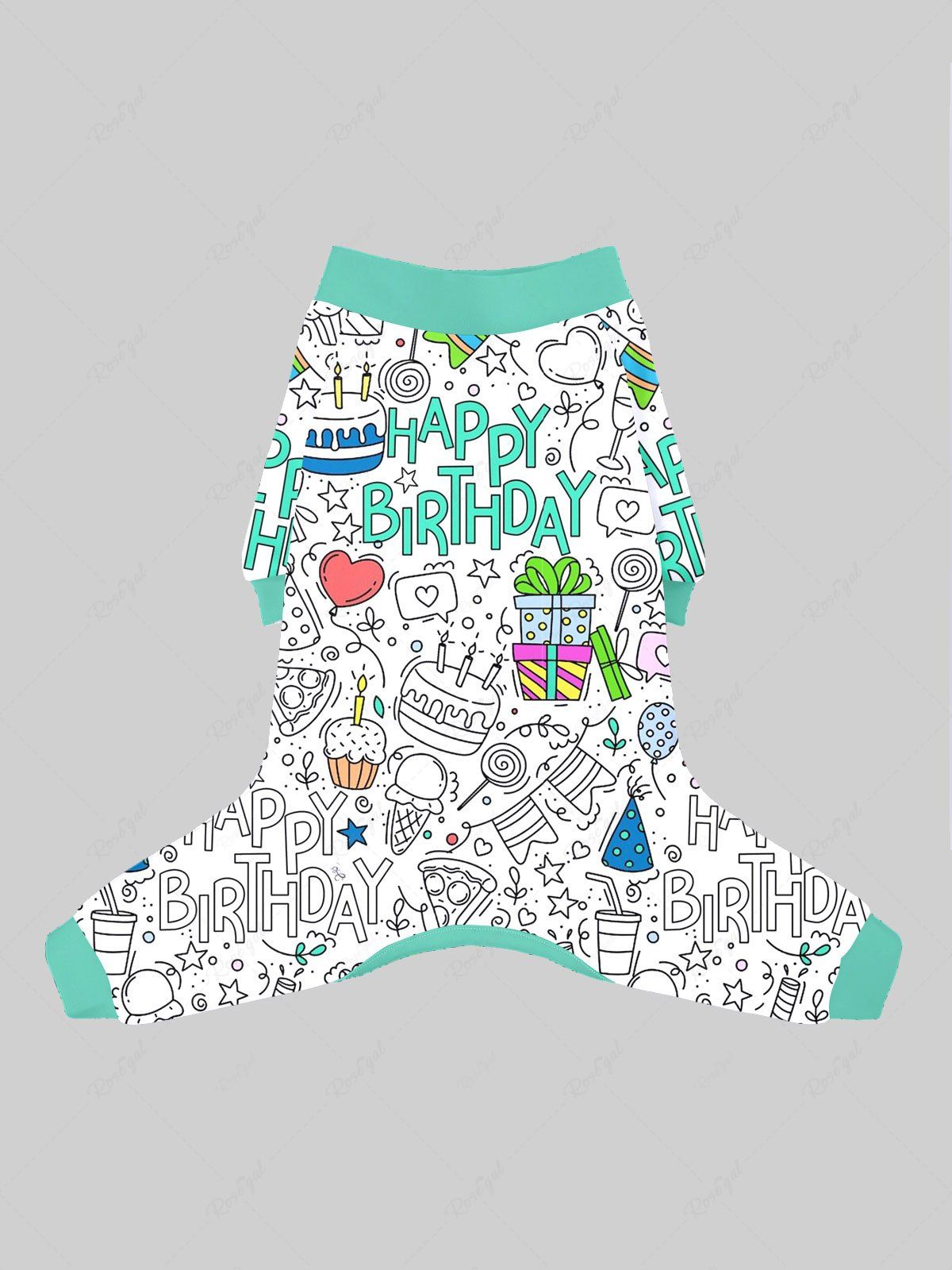 Pet's Cakes Heart Ice Cream Gift Box Happy Birthday Printed Pajama