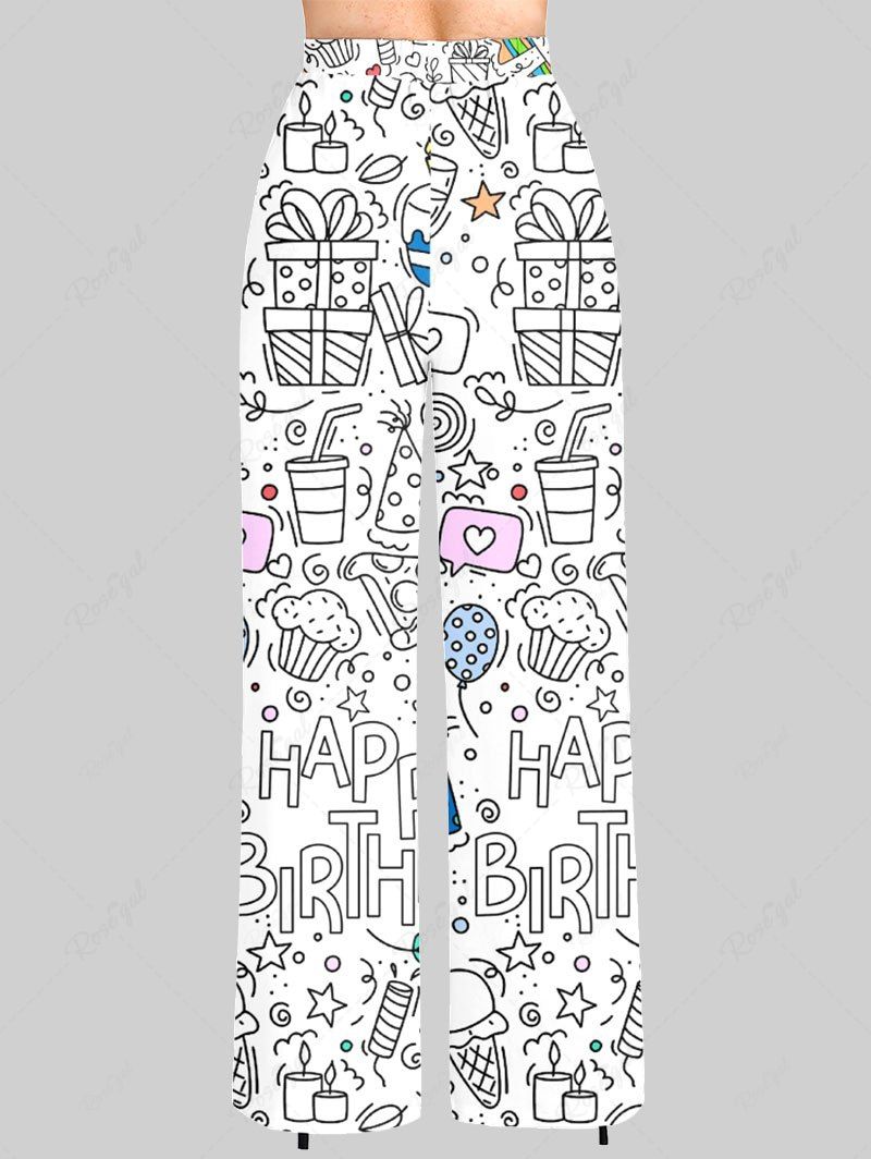 Cakes Heart Ice Cream Gift Box Happy Birthday Printed Pajama and Pants Dog and Owner Matching Outfits