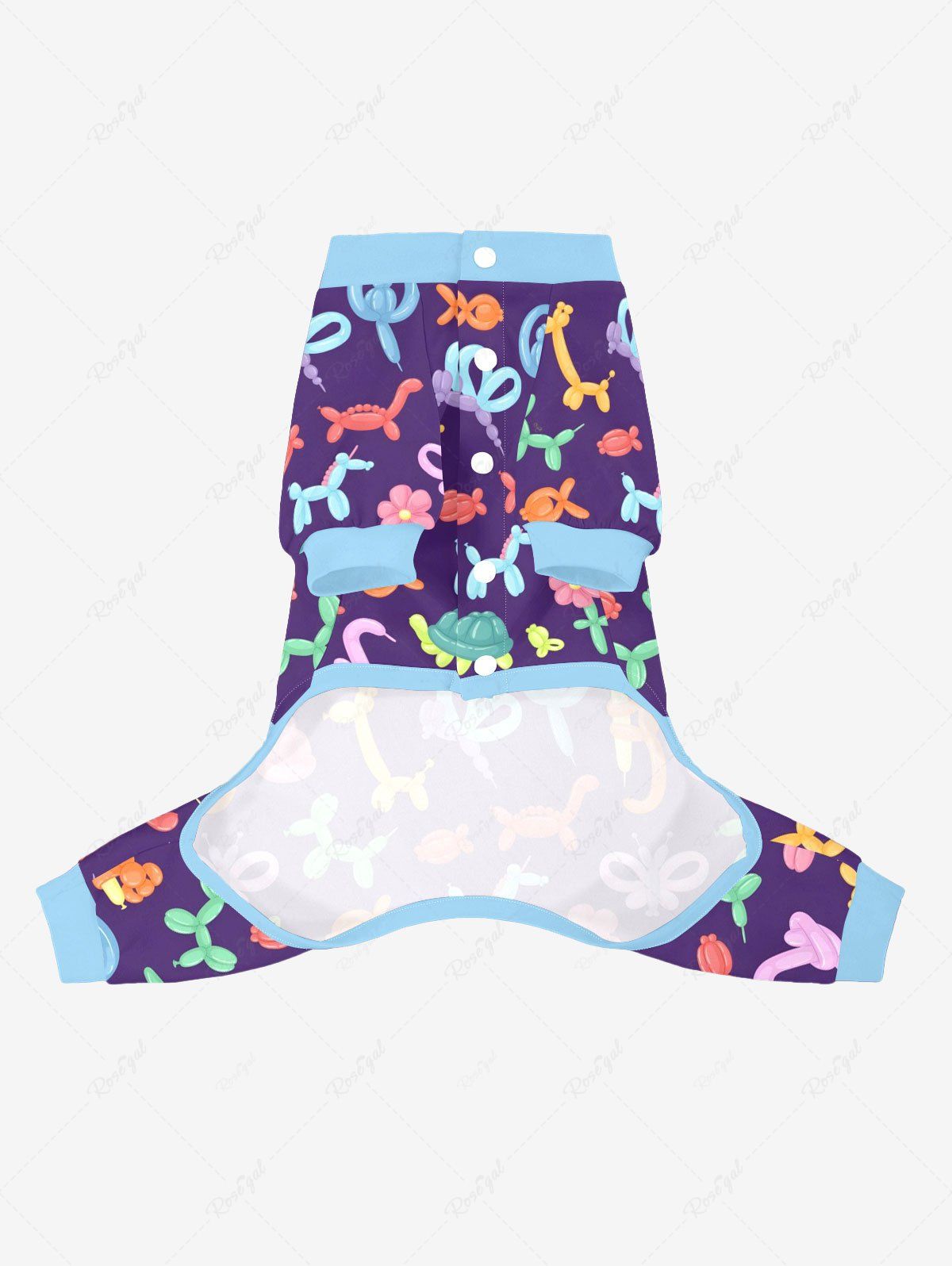 Pet's Colorful Balloon Turtle Butterfly Horse Flower Monkey Dinosaur Printed Button Pajama