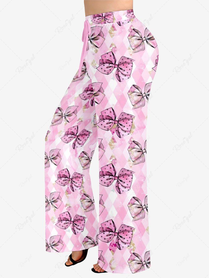 Bowknot Argyle Plaid Print Pajama Pants Dog And Owner Matching Outfits