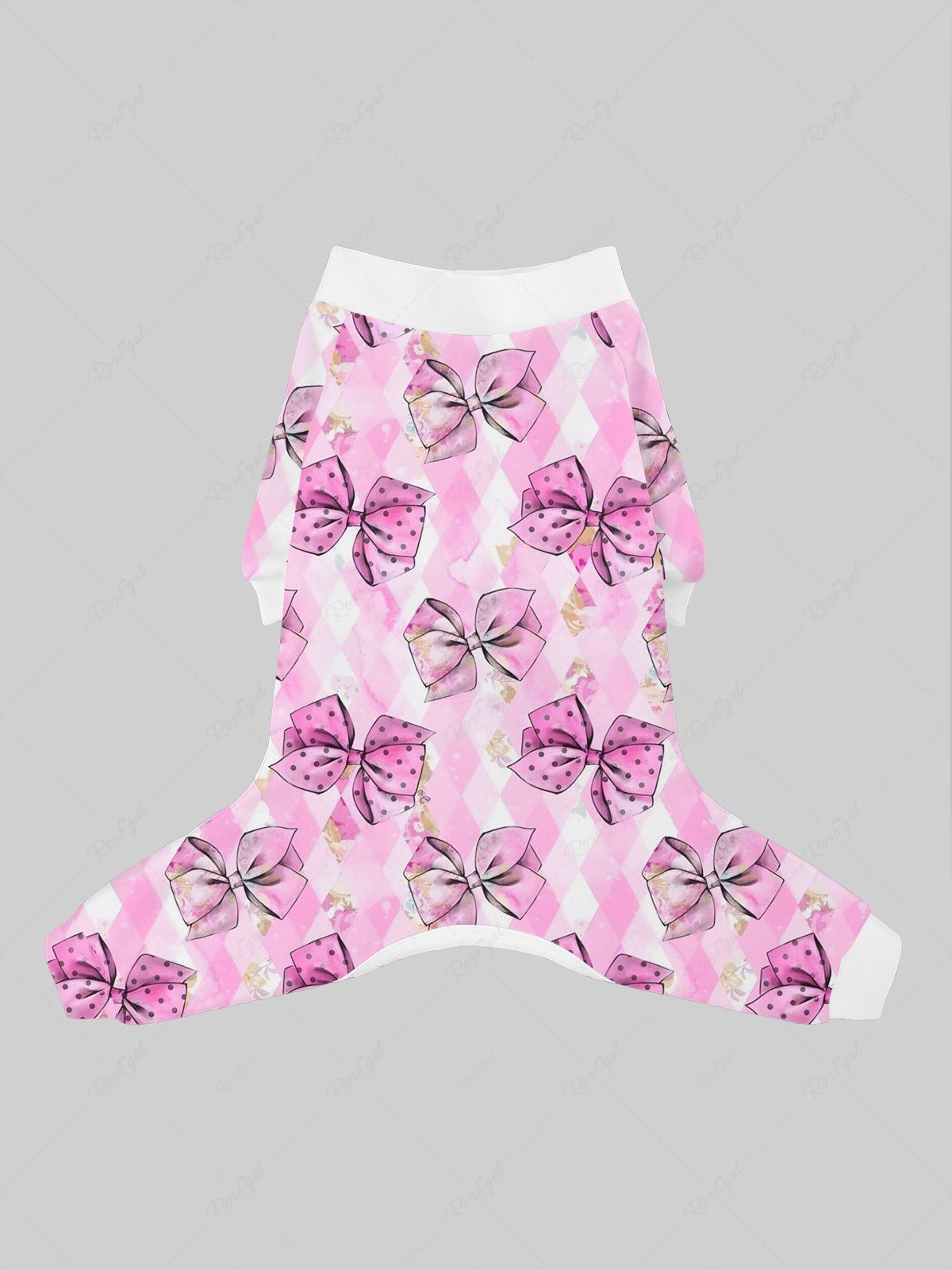 Bowknot Argyle Plaid Print Pajama Pants Dog And Owner Matching Outfits