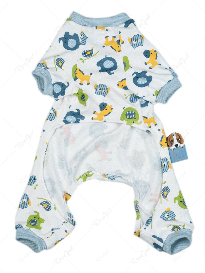 Pet's Cartoon Elephant Horse Printed Pajama