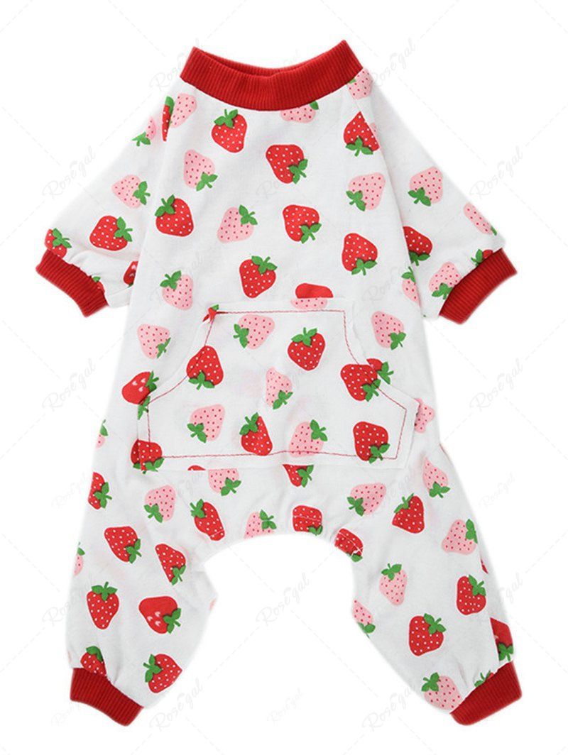 Pet's Strawberry Printed Pocket Pajama