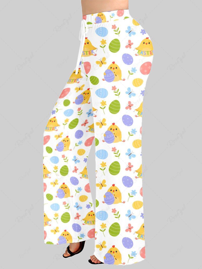 Pyjama et pantalon imprimés œuf de Pâques, poussin, fleur et papillon, tenues assorties pour chien et propriétaire