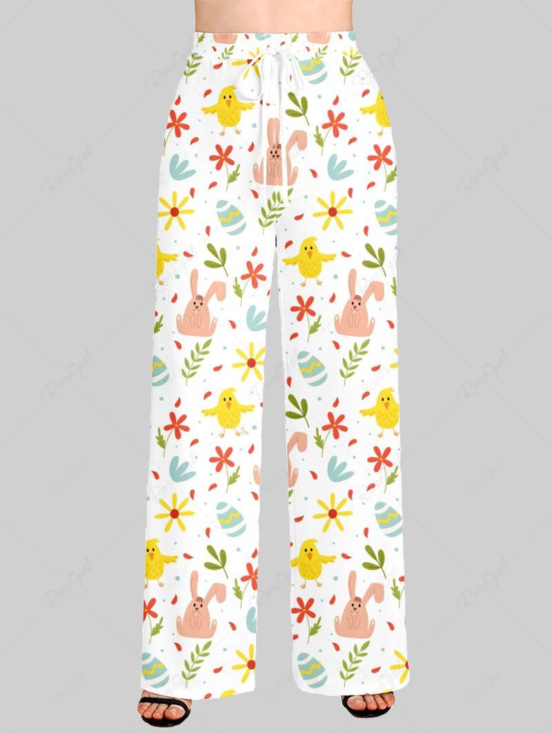 Pyjama et pantalon imprimés œuf de Pâques, poussin, lapin, fleurs, tenues assorties pour chien et propriétaire