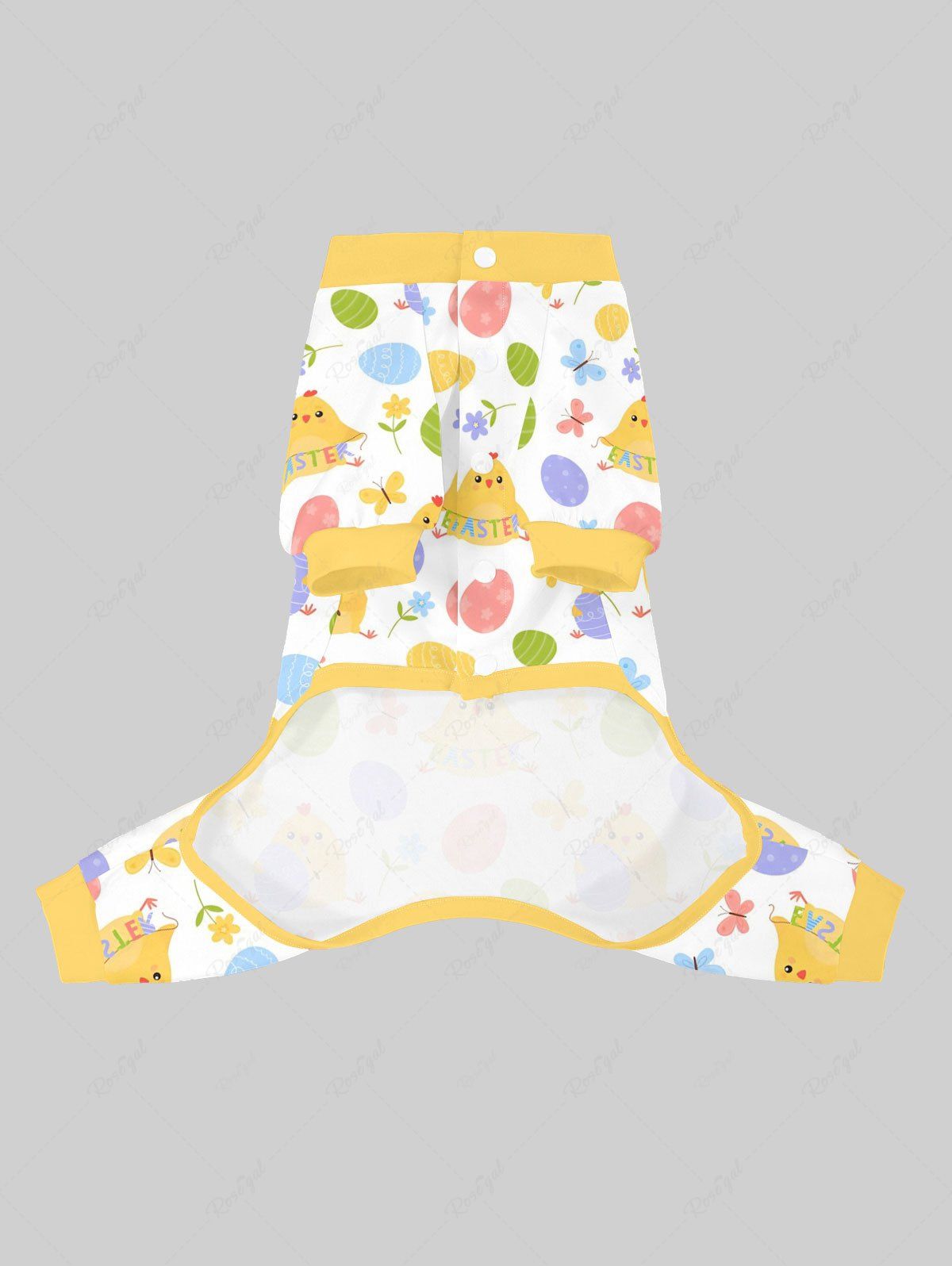 Pyjama et pantalon imprimés œuf de Pâques, poussin, fleur et papillon, tenues assorties pour chien et propriétaire