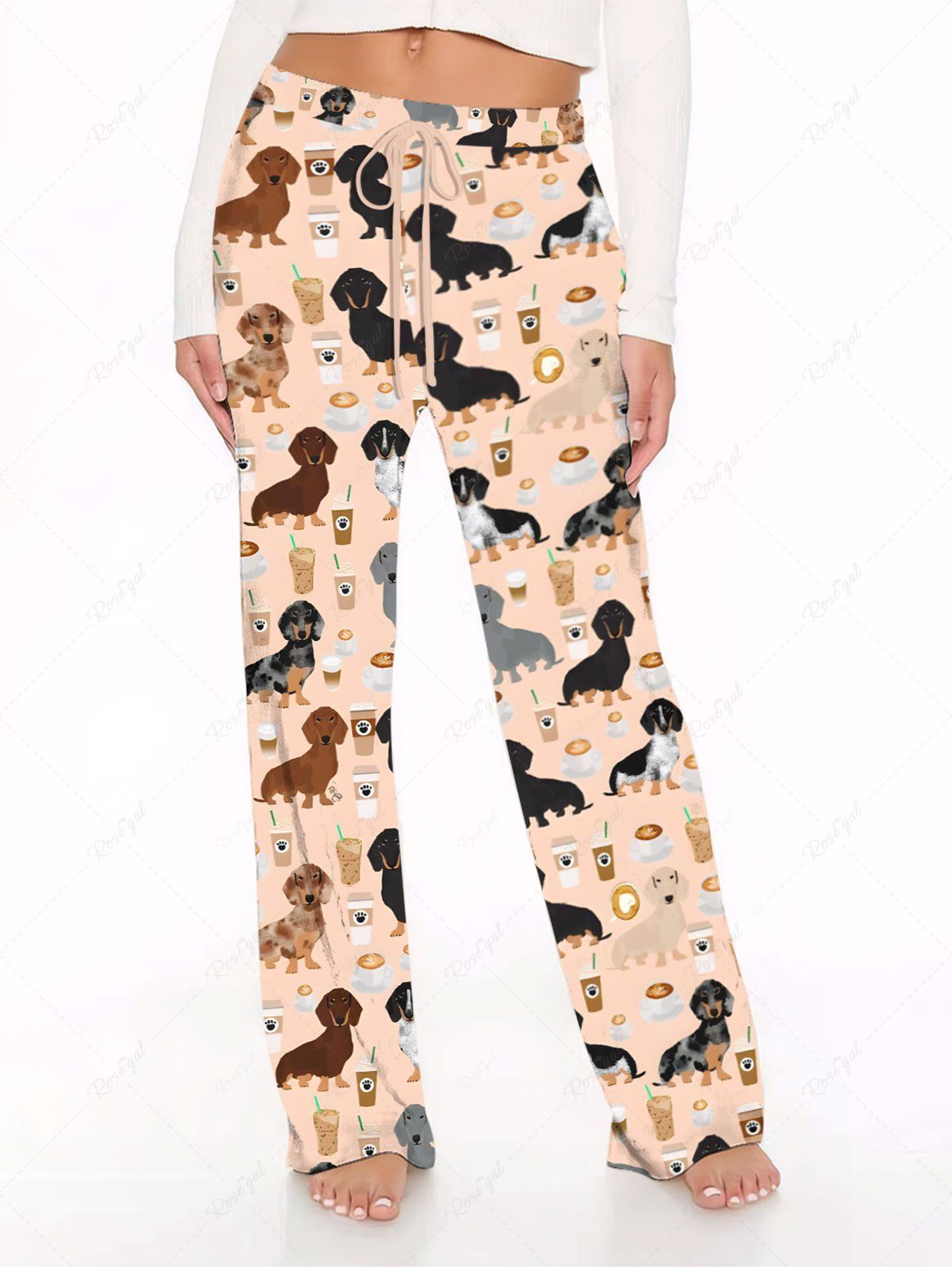 Dogs Coffee Fruit Juice Printed Pajama and Pants Dog and Owner Matching Outfits