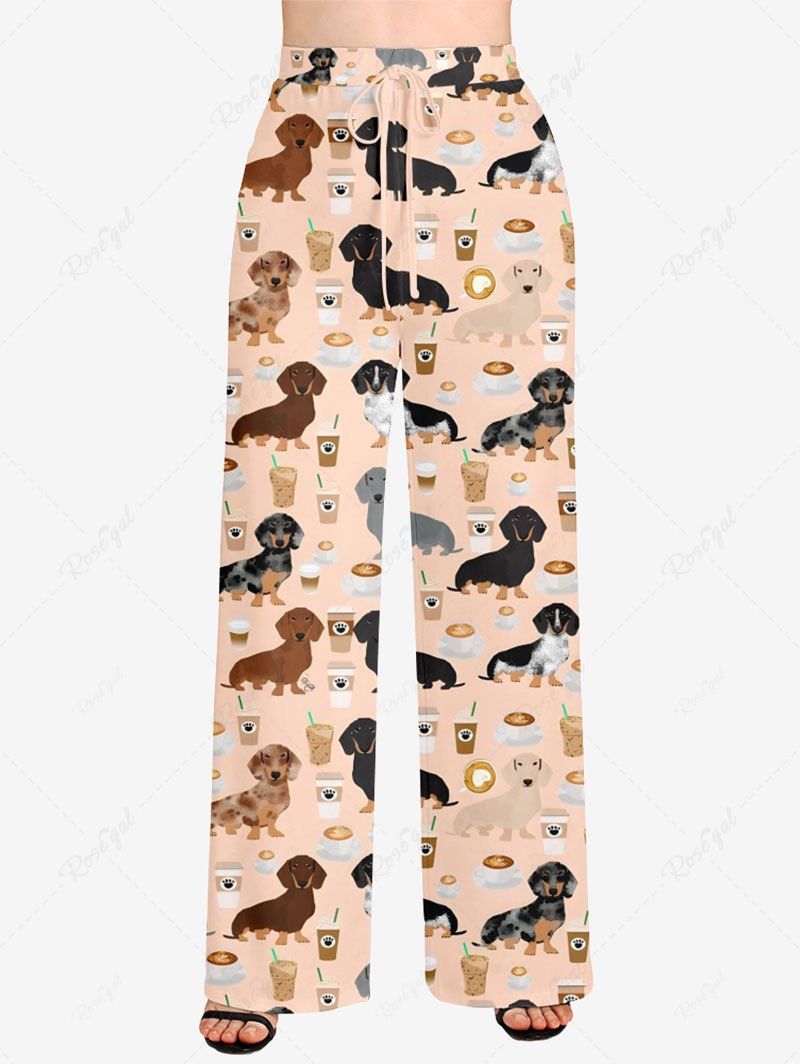 Dogs Coffee Fruit Juice Printed Pajama and Pants Dog and Owner Matching Outfits