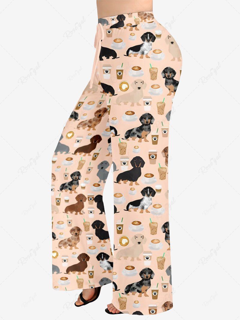 Dogs Coffee Fruit Juice Printed Pajama and Pants Dog and Owner Matching Outfits