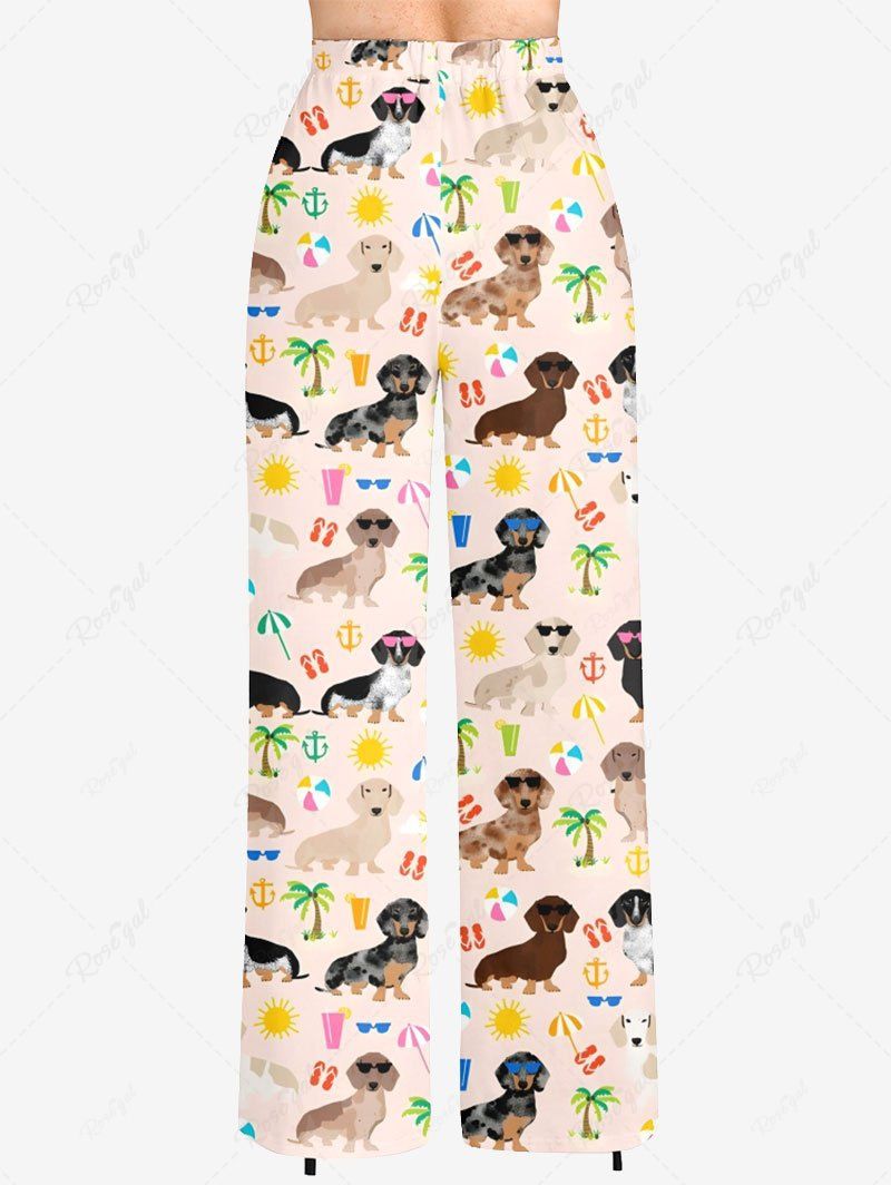 Pantalon large à cordon de serrage imprimé jus de cocotier pour chiens grande taille