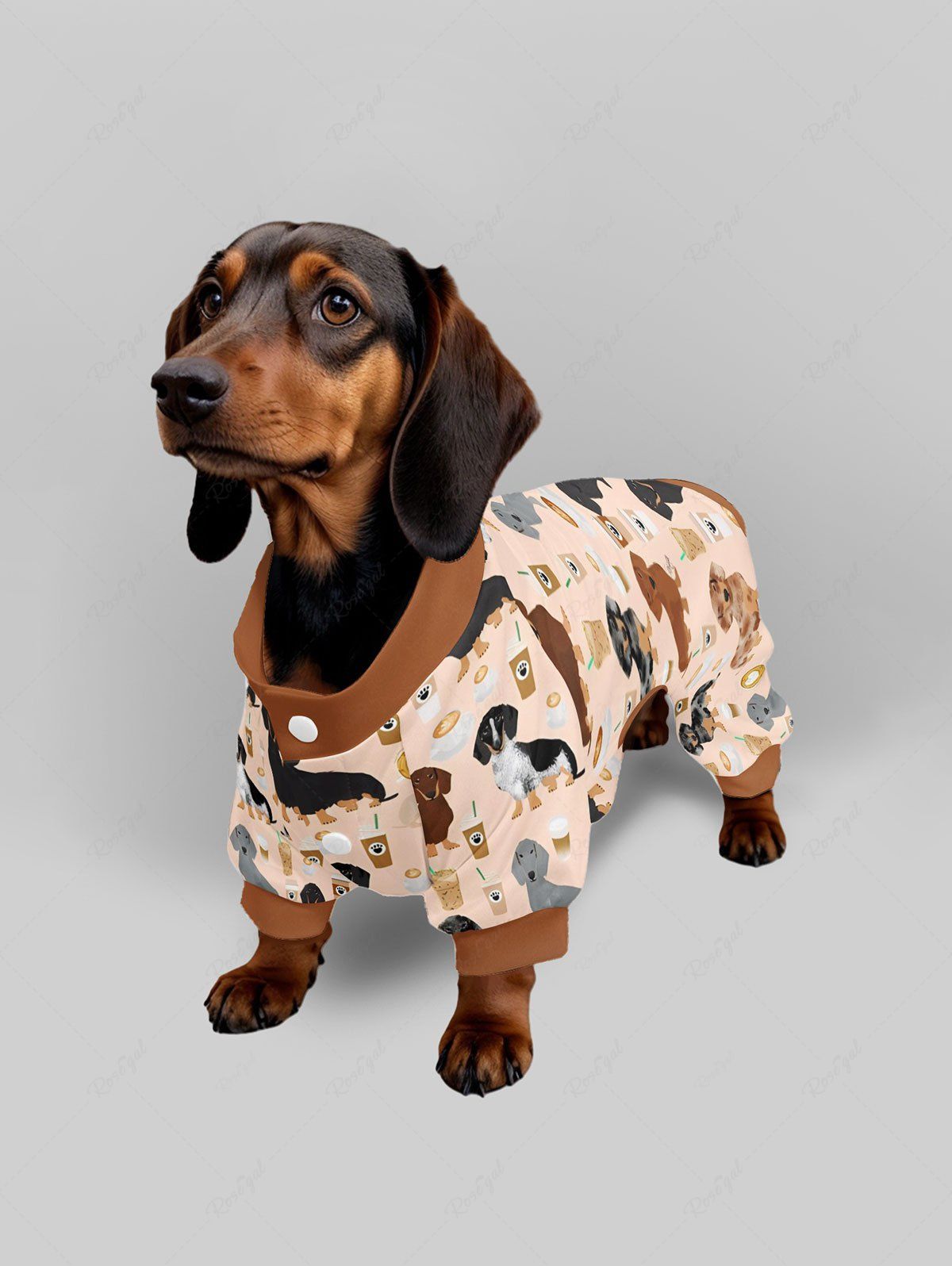 Dogs Coffee Fruit Juice Printed Pajama and Pants Dog and Owner Matching Outfits