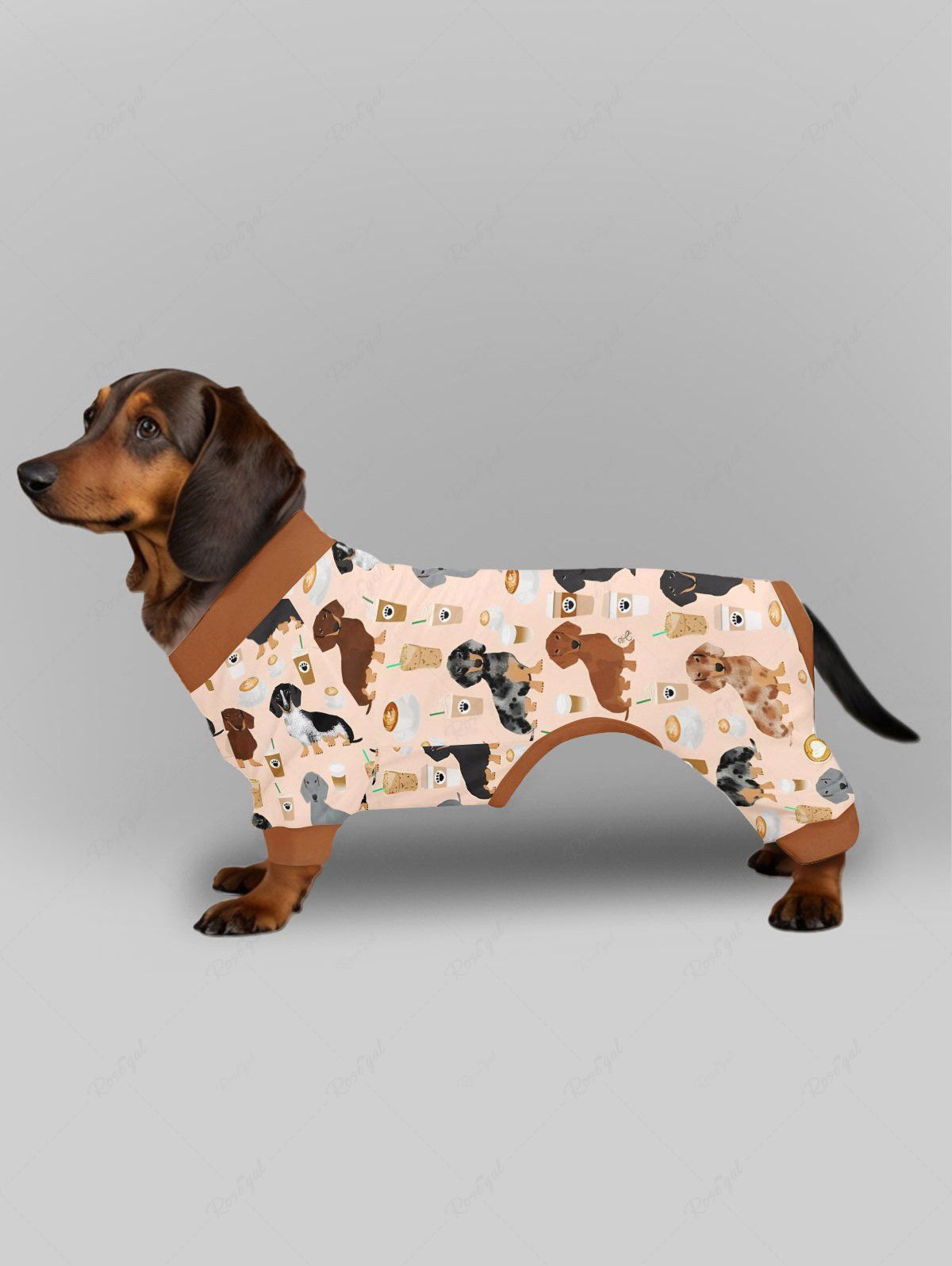 Dogs Coffee Fruit Juice Printed Pajama and Pants Dog and Owner Matching Outfits