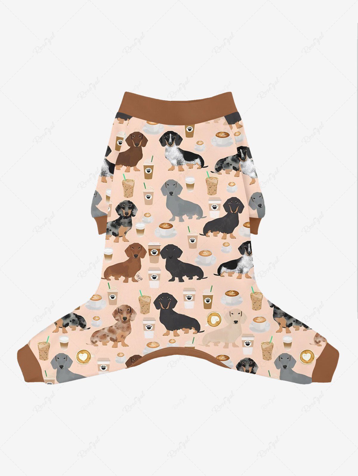 Dogs Coffee Fruit Juice Printed Pajama and Pants Dog and Owner Matching Outfits