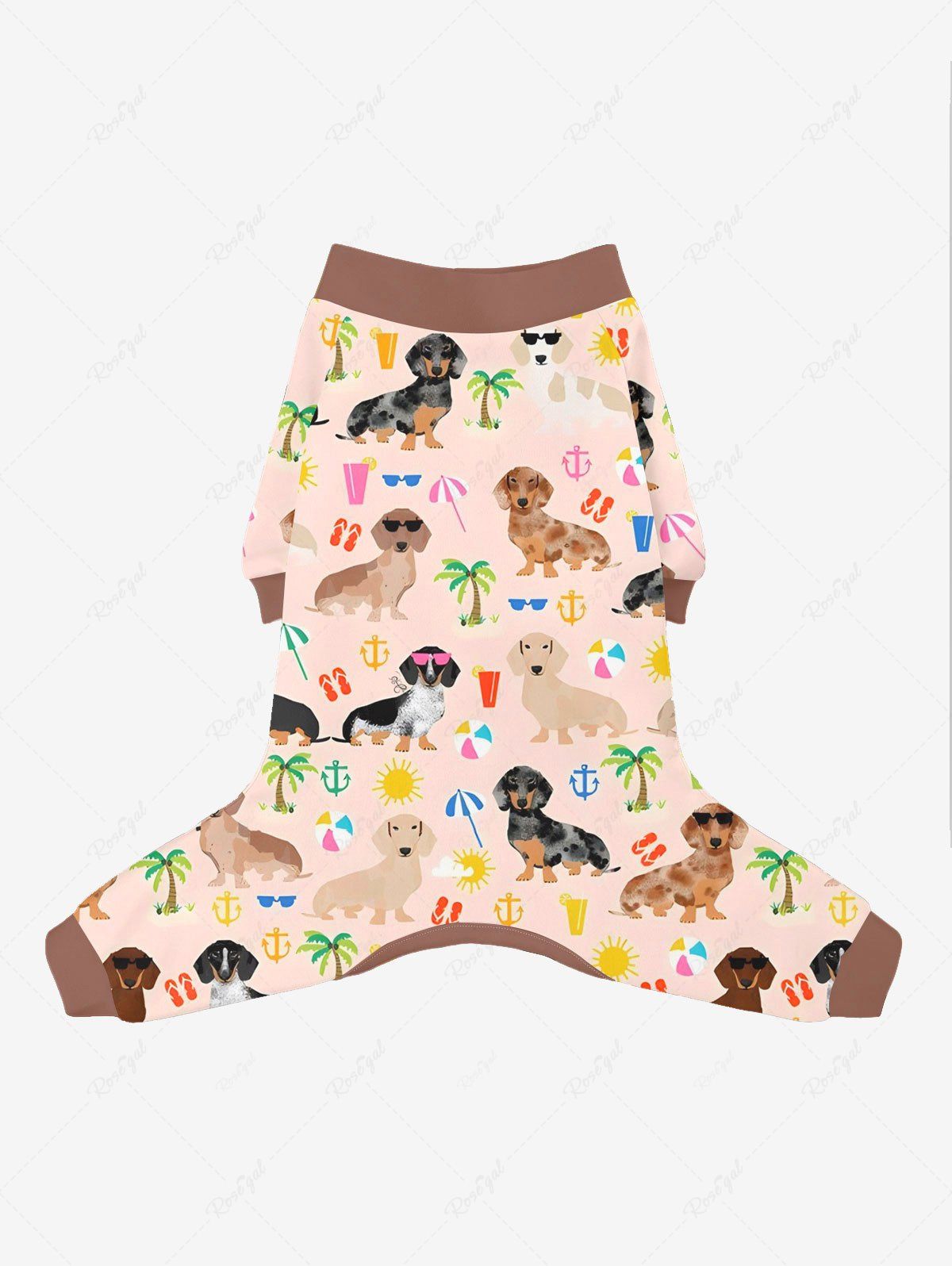 Pet's Dogs Coconut Tree Sun Parasols Juice Printed Pajama