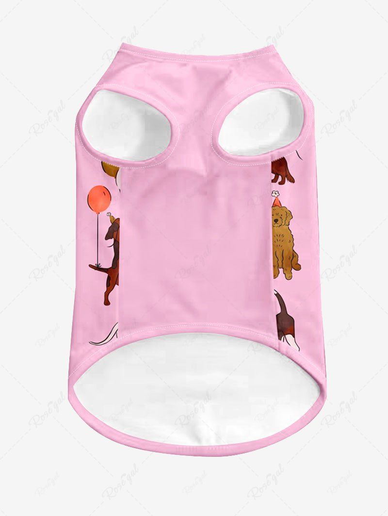 Pet's Dog Birthday Cake Balloons Lights Printed Tank Top