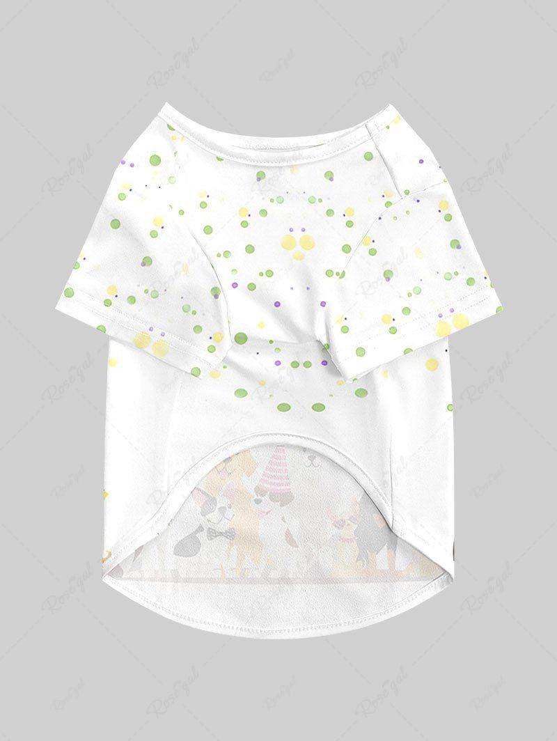 Pet's Cute Dog Letter Spotted Printed Birthday T-shirt