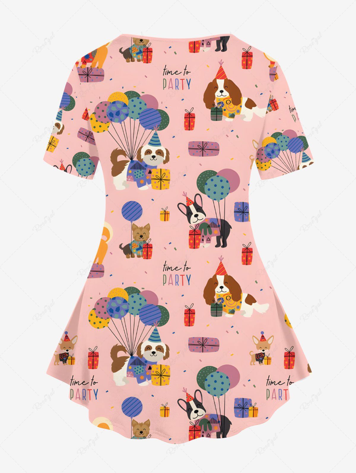 Colorful Cute Puppy Balloons Gift Printed T-shirt Dog And Owner Matching Outfits