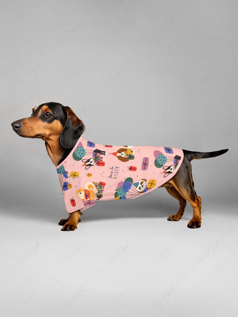 Pet's Colorful Cute Dog Balloons Gift Printed T-shirt