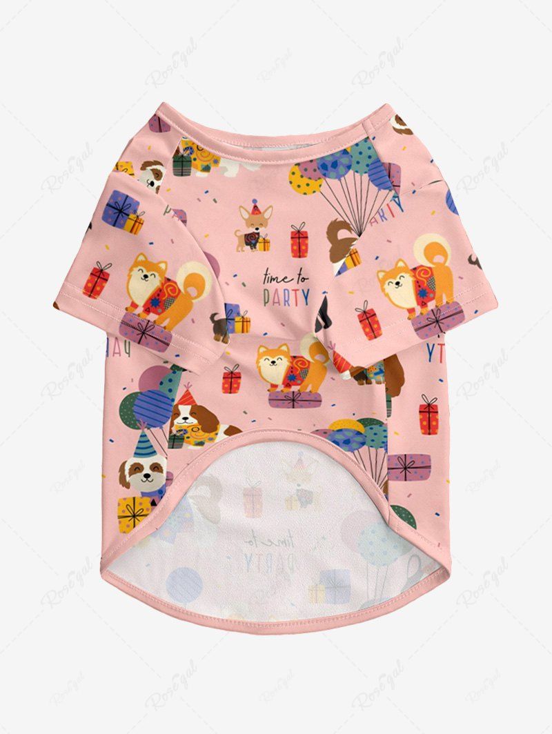 Pet's Colorful Cute Dog Balloons Gift Printed T-shirt