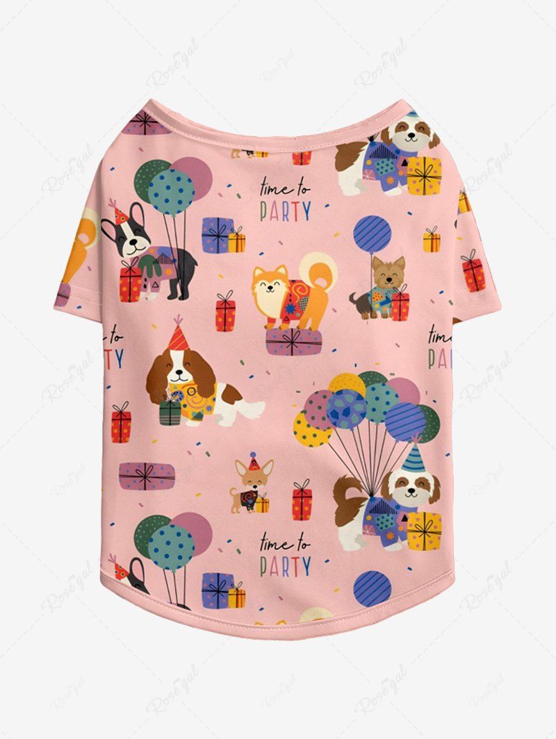 Pet's Colorful Cute Dog Balloons Gift Printed T-shirt