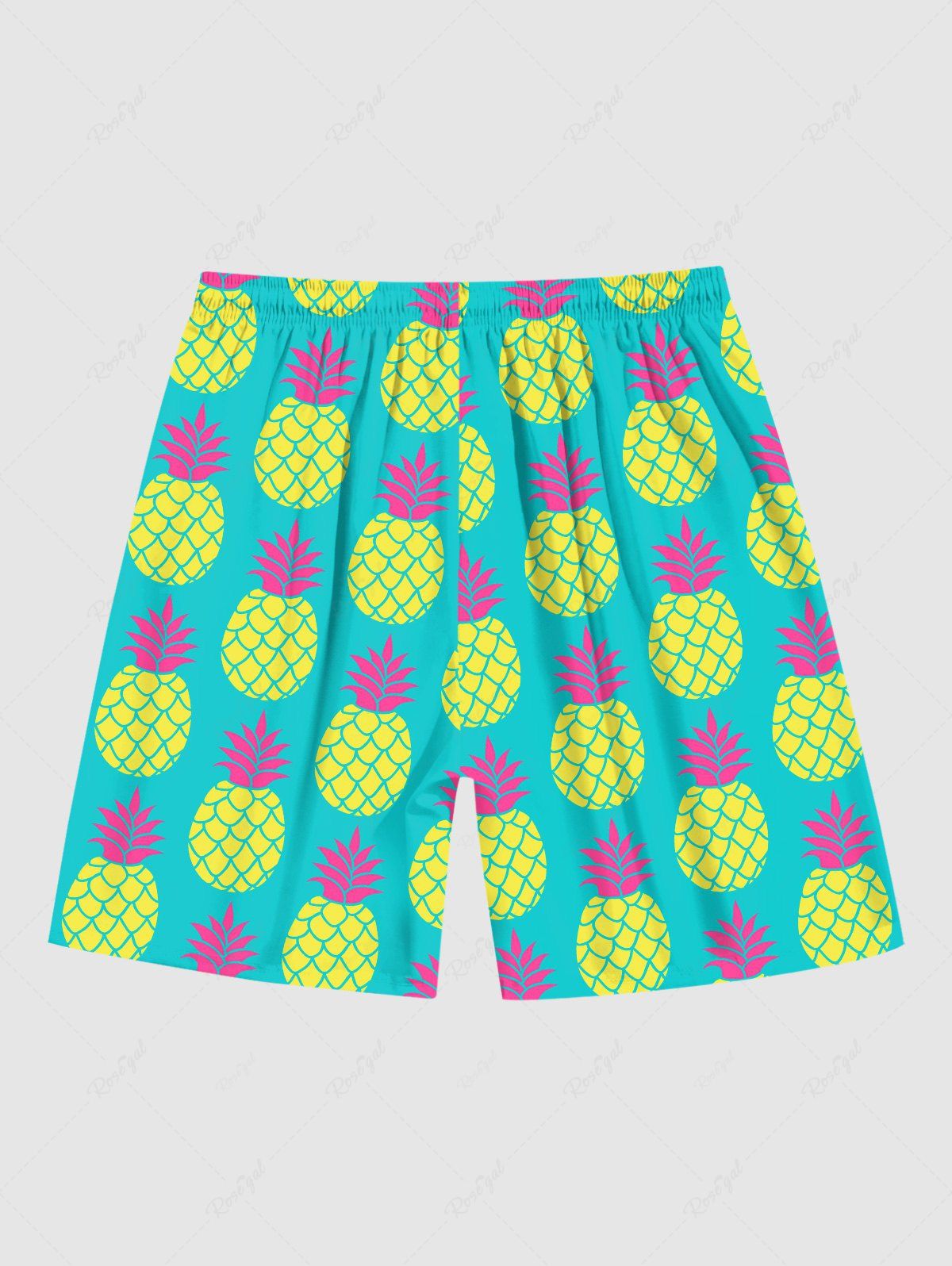 Pineapple Print Hawaii Beach Shorts Shirt Dog And Owner Matching Outfits
