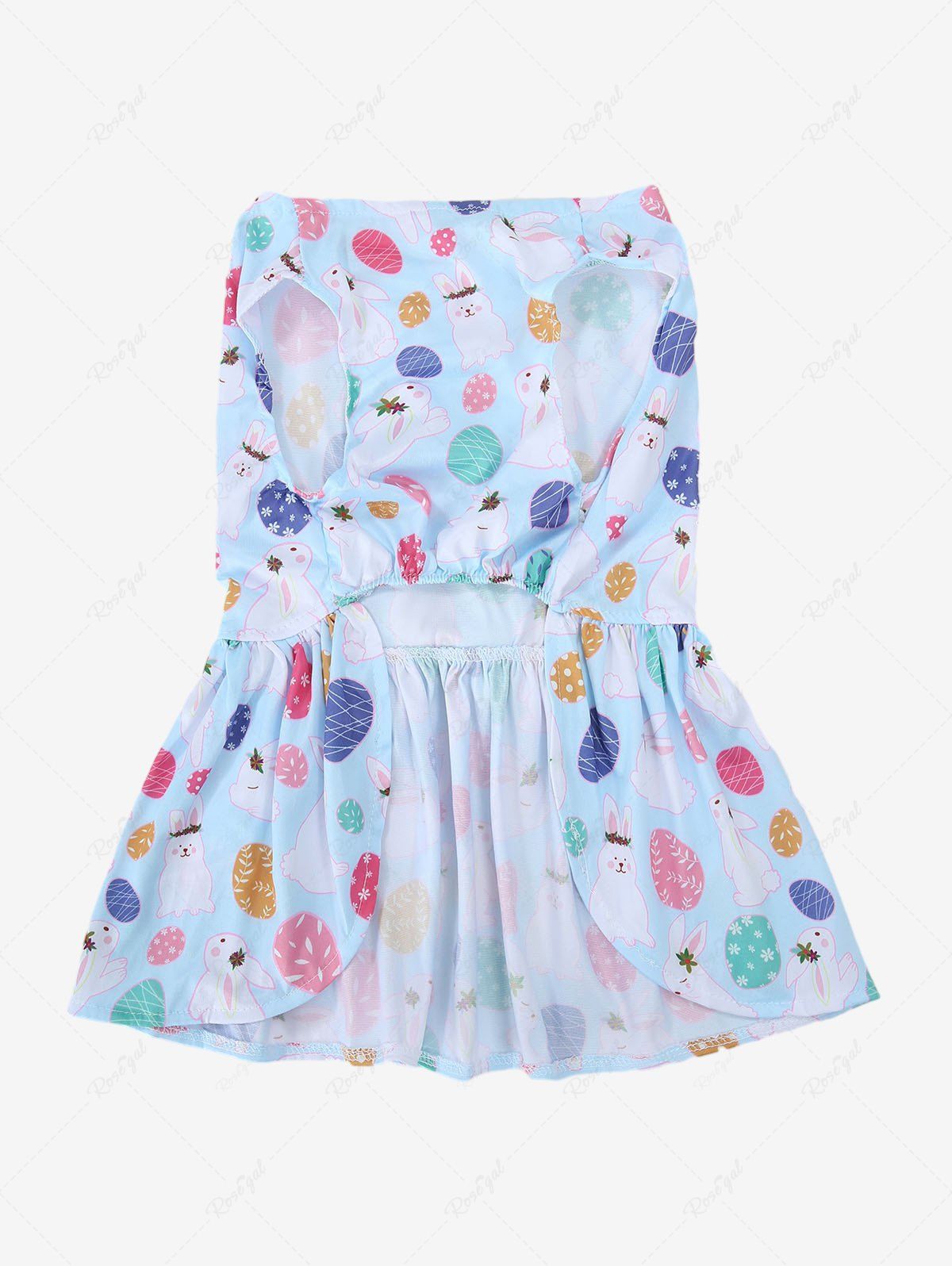 Pet's Easter Egg Rabbit Printed Bowknot Dress