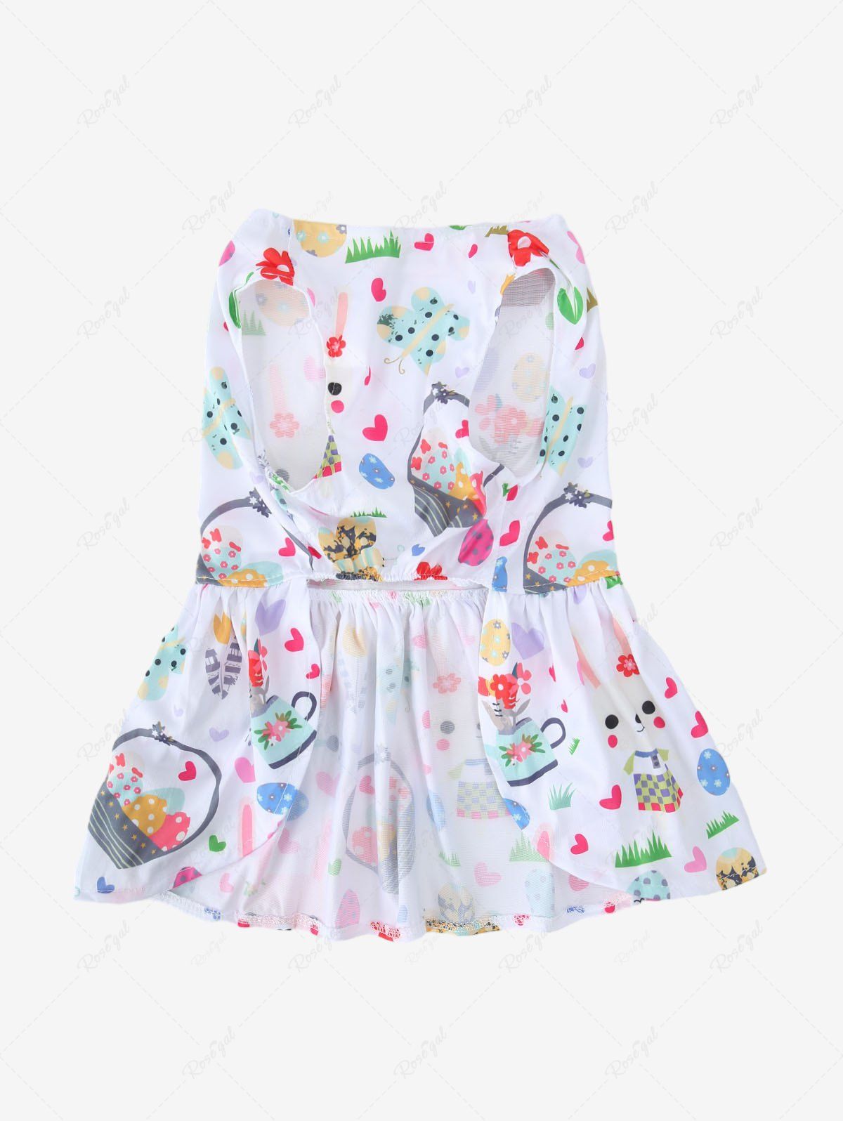Pet's Easter Egg Rabbit Heart Printed Bowknot Dress