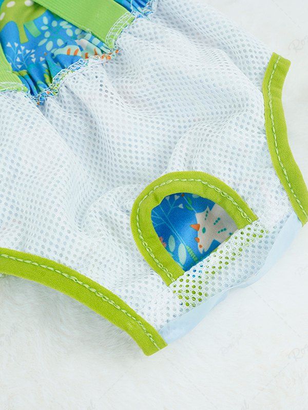 Pet's Frog Dinosaur Printed Suspender Pants
