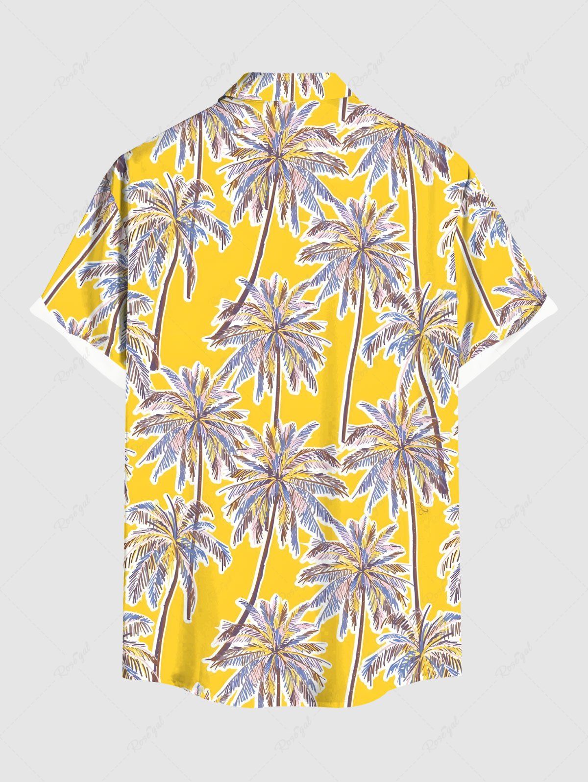 Coconut Tree Print Hawaii Button Shirts Dog and Owner Matching Outfits