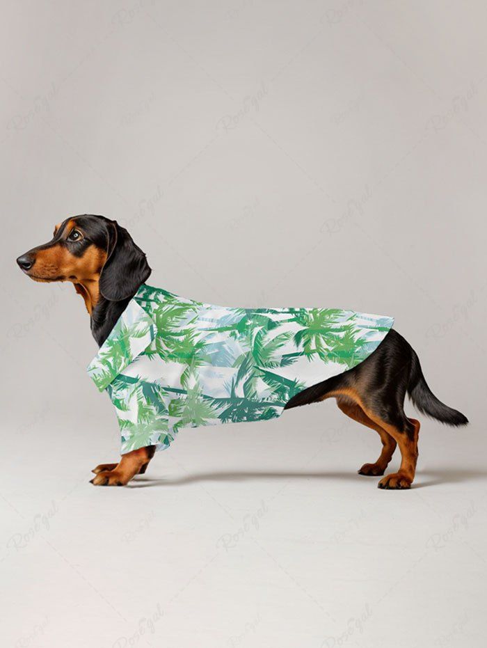 Pet's Coconut Tree Print Hawaii Shirt