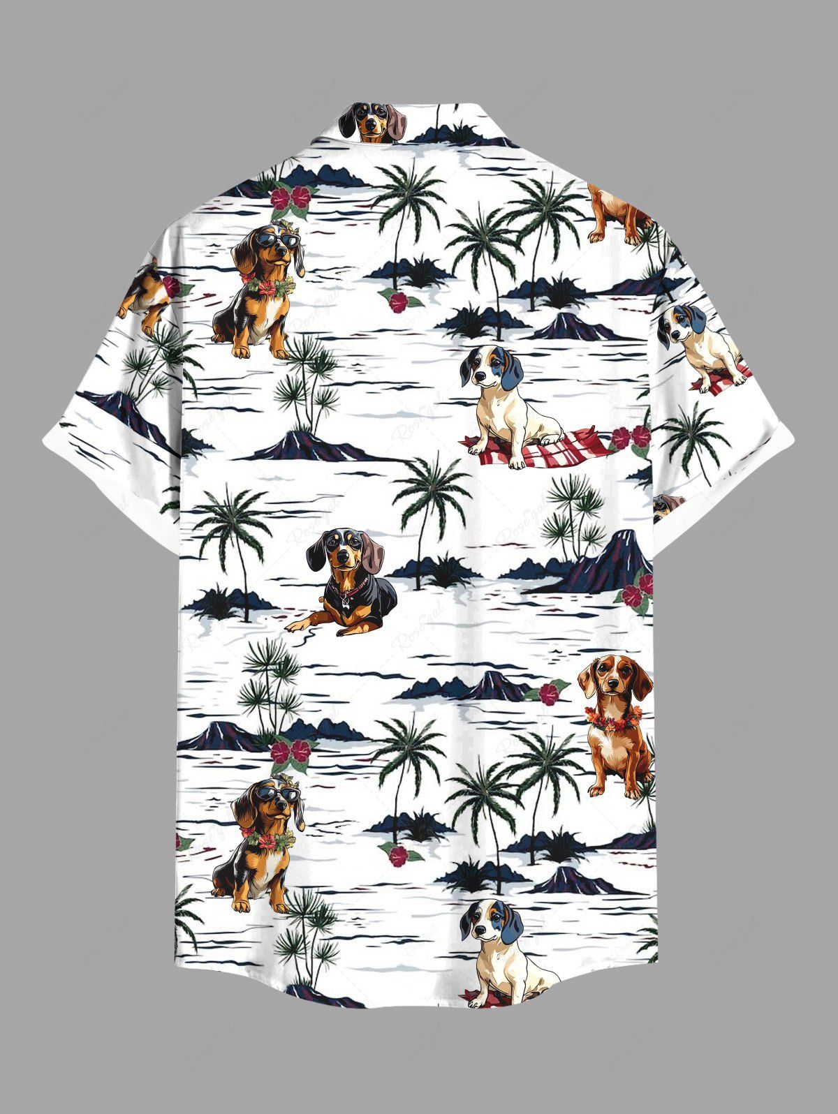 Coconut Tree Dogs Print Hawaii Tank Top and Shirt Dog and Owner Matching Outfits