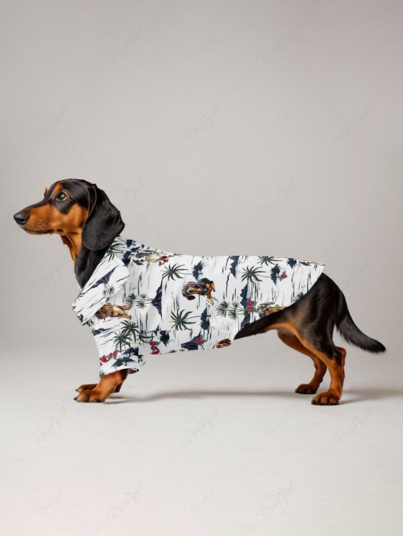 Pet's Coconut Tree Dog Printed Hawaii Shirt