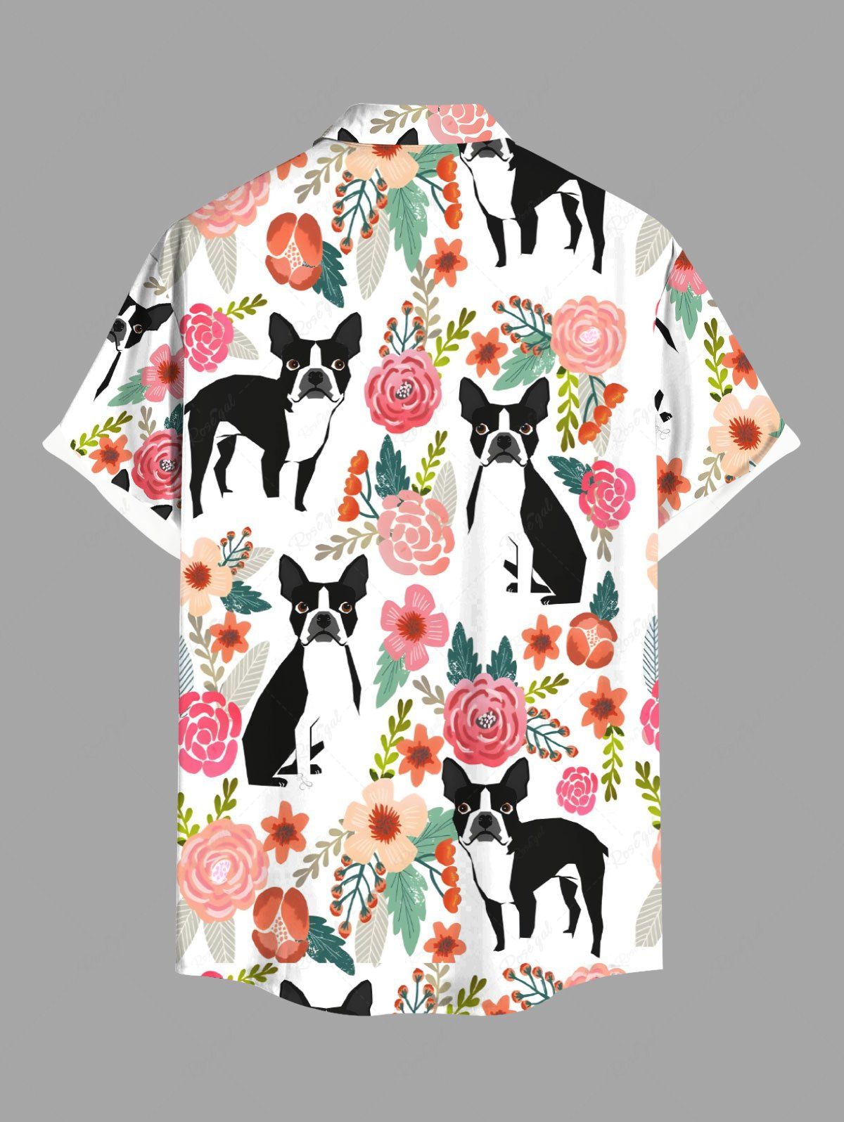 Flower Leaf Puppy Print Shirt Dog And Owner Matching Outfits