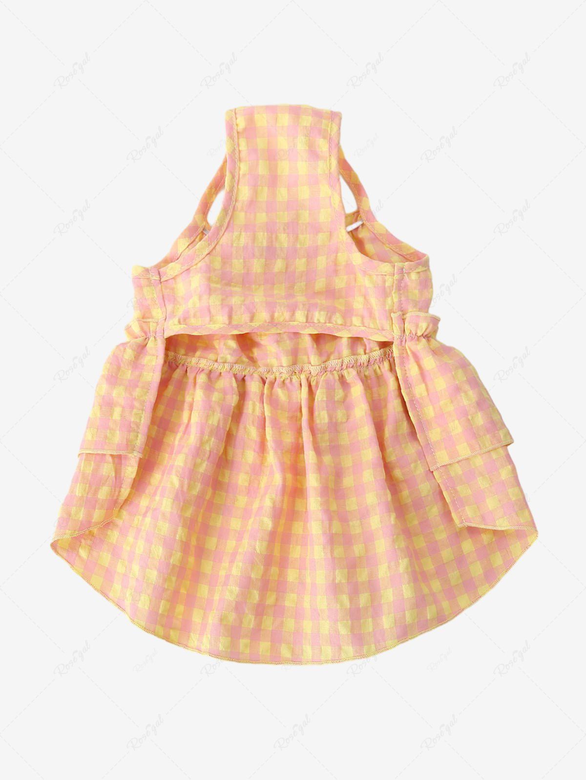 Pet's Plaid Printed Ruffles Tank Dress