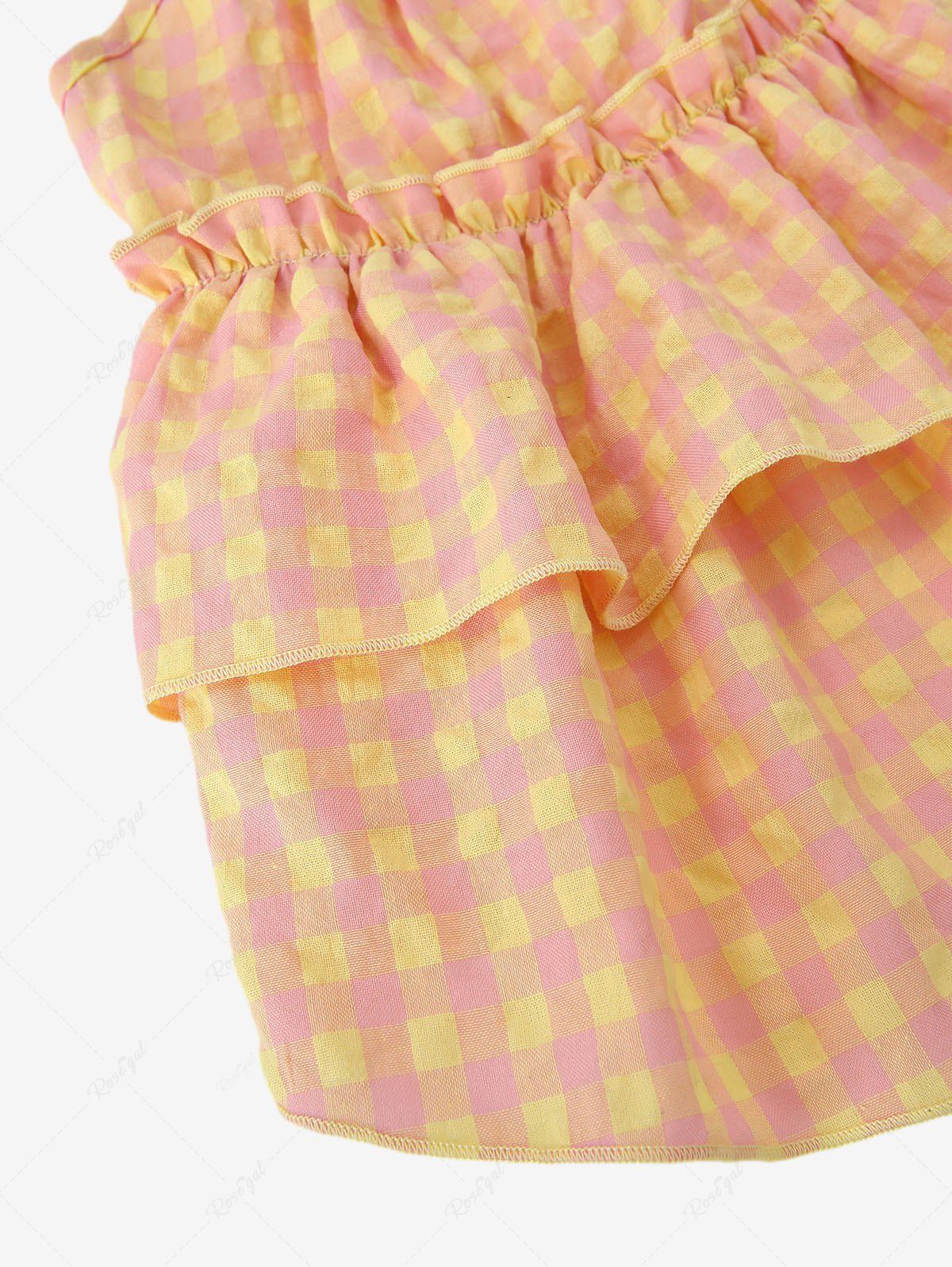 Pet's Plaid Printed Ruffles Tank Dress