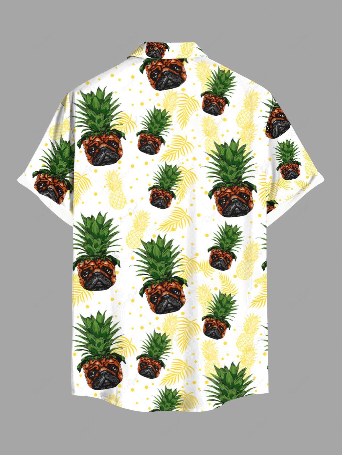 Puppy Pineapple Tropical Leaves Spotted Print Hawaii Shirt Dog And Owner Matching Outfits